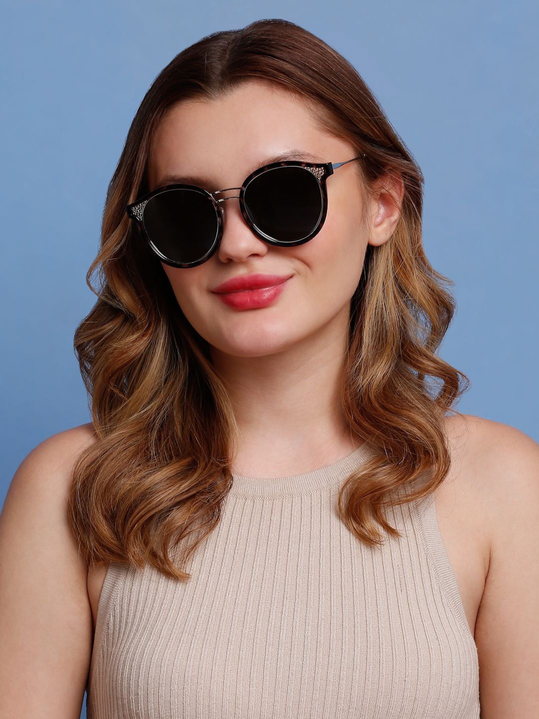 

SUNNIES Women Round Sunglasses with Polarised Lens, Grey