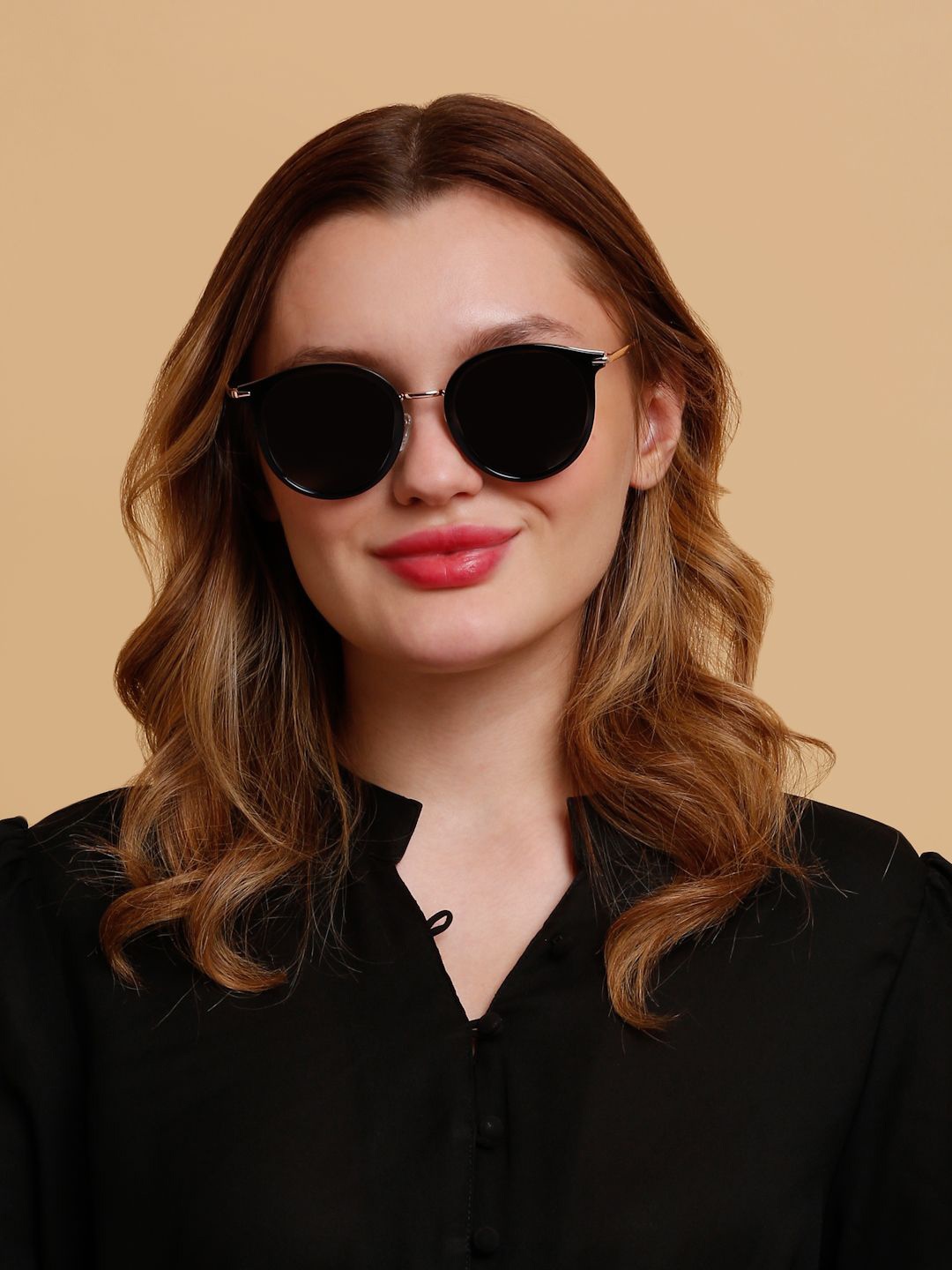 

SUNNIES Women Round Sunglasses with Polarised Lens, Grey