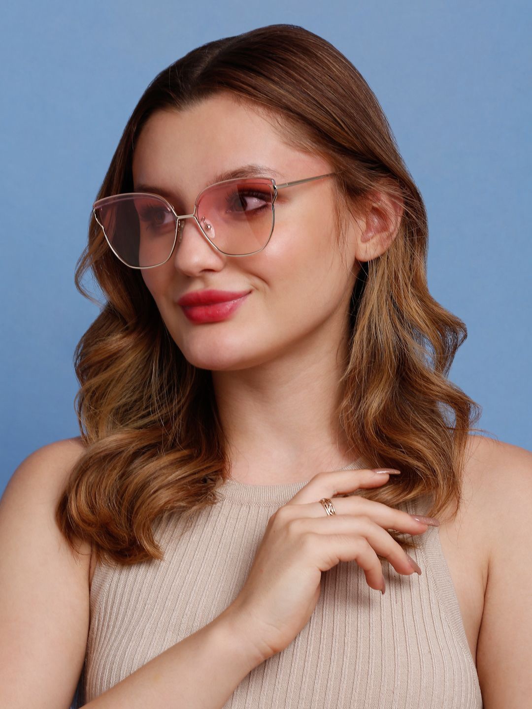

SUNNIES Women Butterfly Sunglasses with UV Protected Lens, Pink