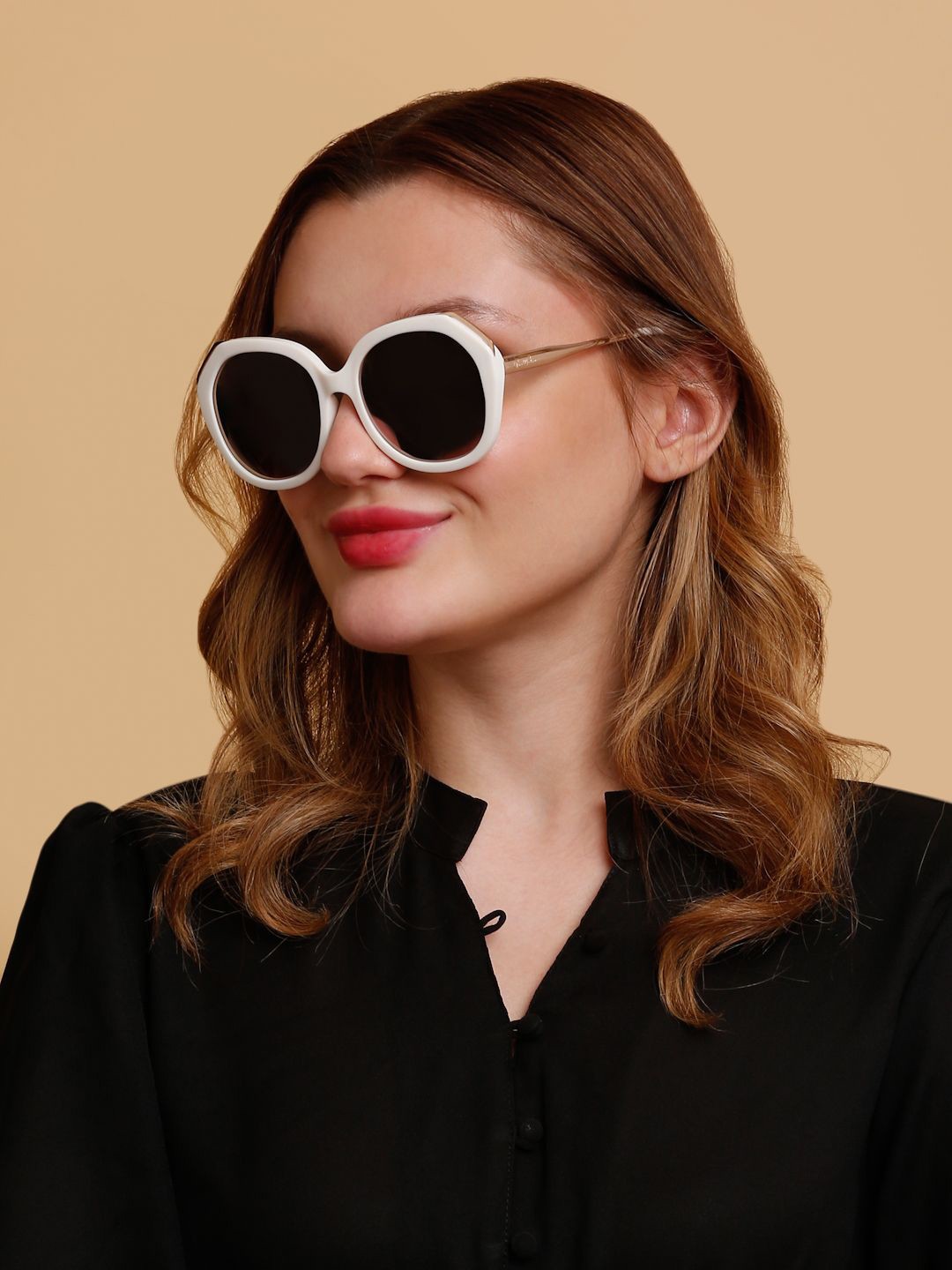 

SUNNIES Women Oversized Sunglasses with Polarised Lens, Pink