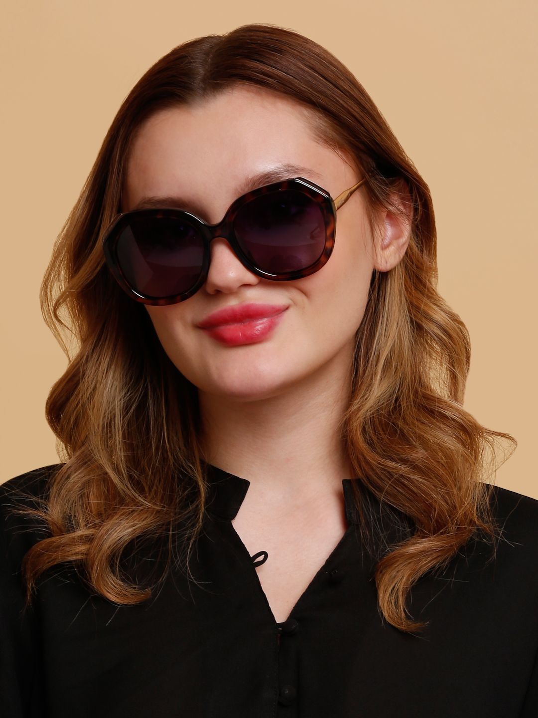 

SUNNIES Women Oversized Sunglasses with Polarised Lens, Purple