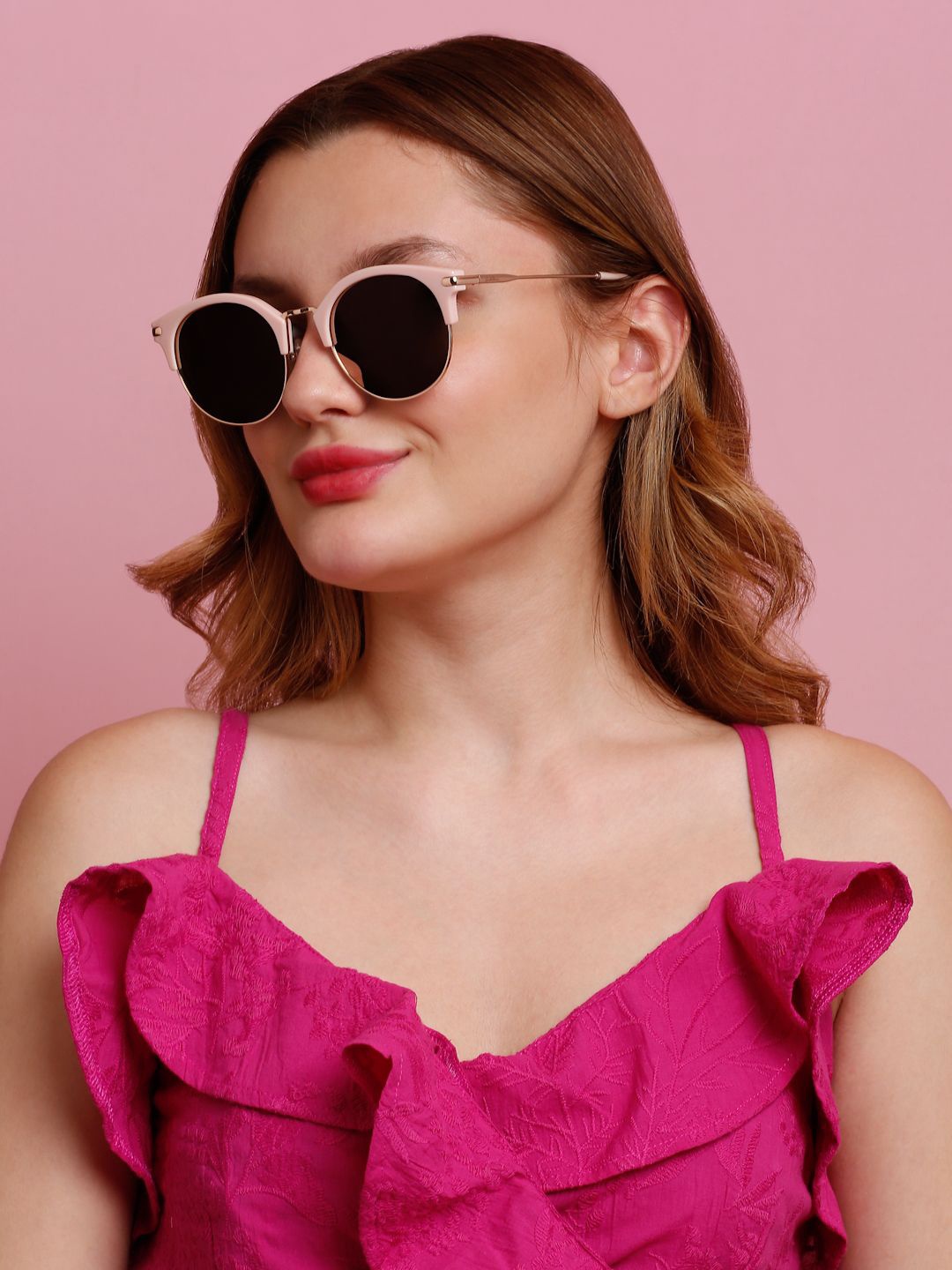 

SUNNIES Women Round Sunglasses with Polarised Lens, Purple