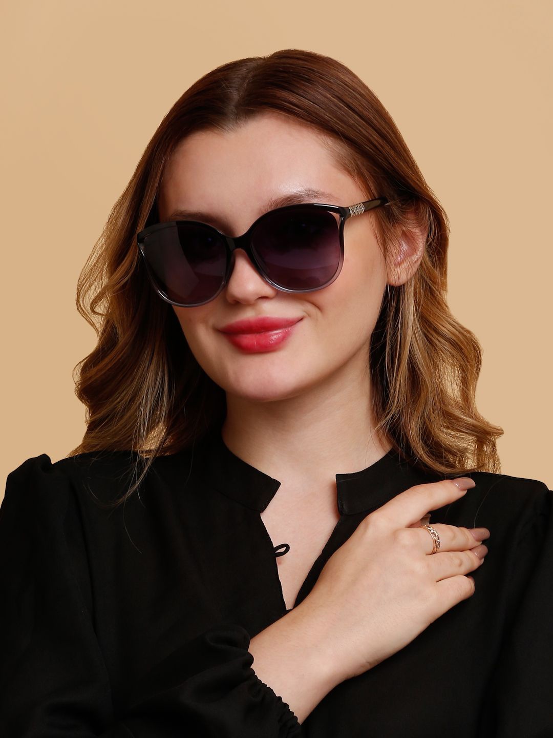 

SUNNIES Women Cateye Sunglasses with Polarised Lens, Grey