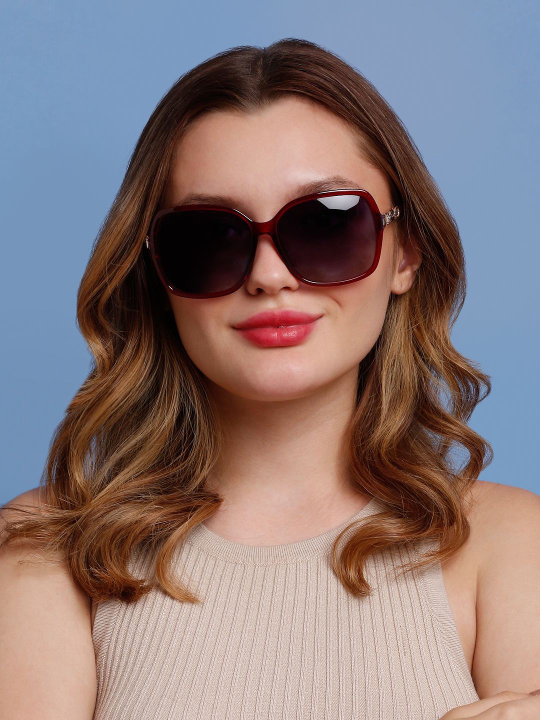 

SUNNIES Women Oversized Sunglasses with Polarised Lens, Black
