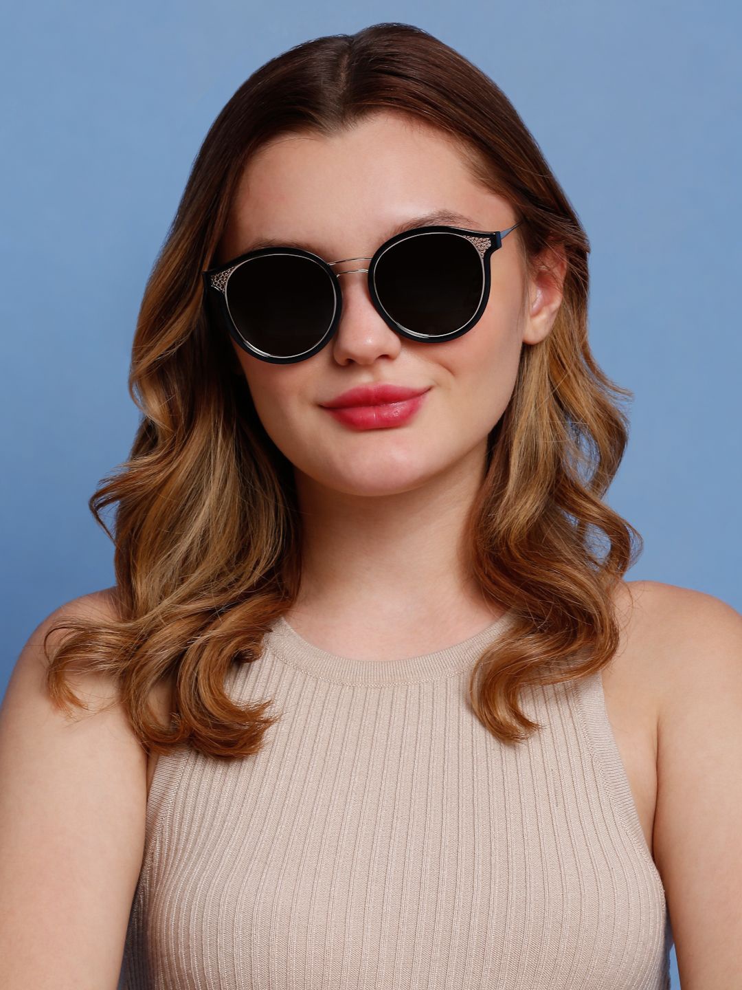 

SUNNIES Women Round Sunglasses with Polarised Lens, Grey