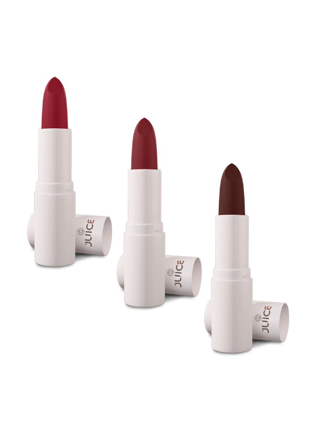 

JUICE Set Of 3 Kiss Sensation Matte SPF15 Lipstick - Red Rebel-Marooned-Creme Brulee