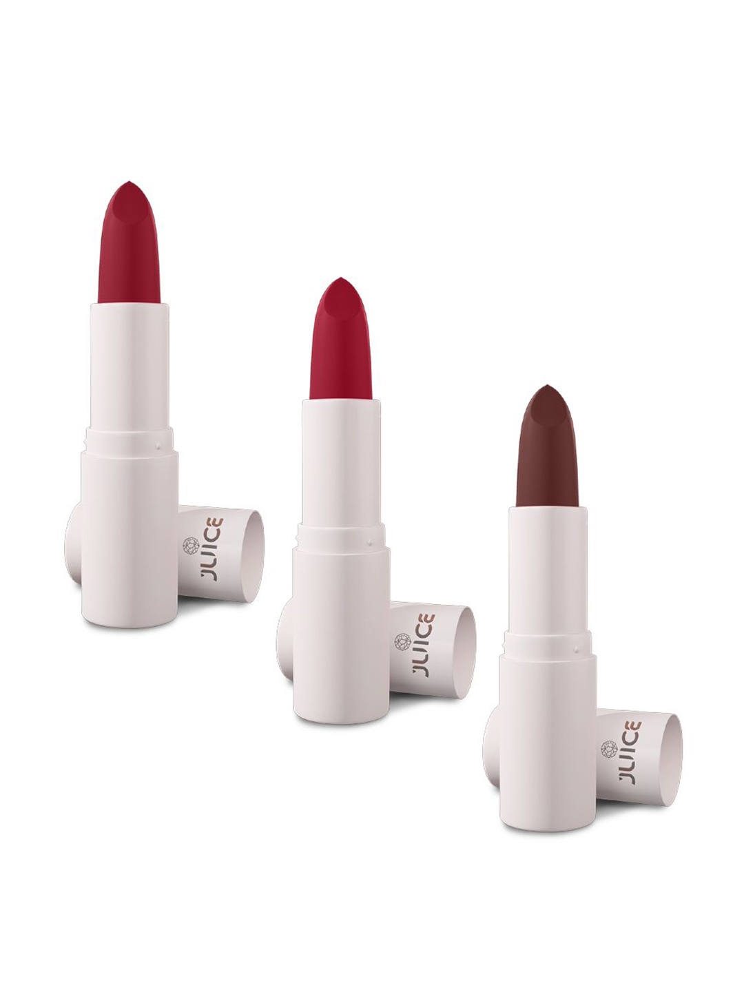 

JUICE Set Of 3 Kiss Sensation Matte SPF15 Lipstick 4g Each - Red Rebel-Red Carpet-Merlot