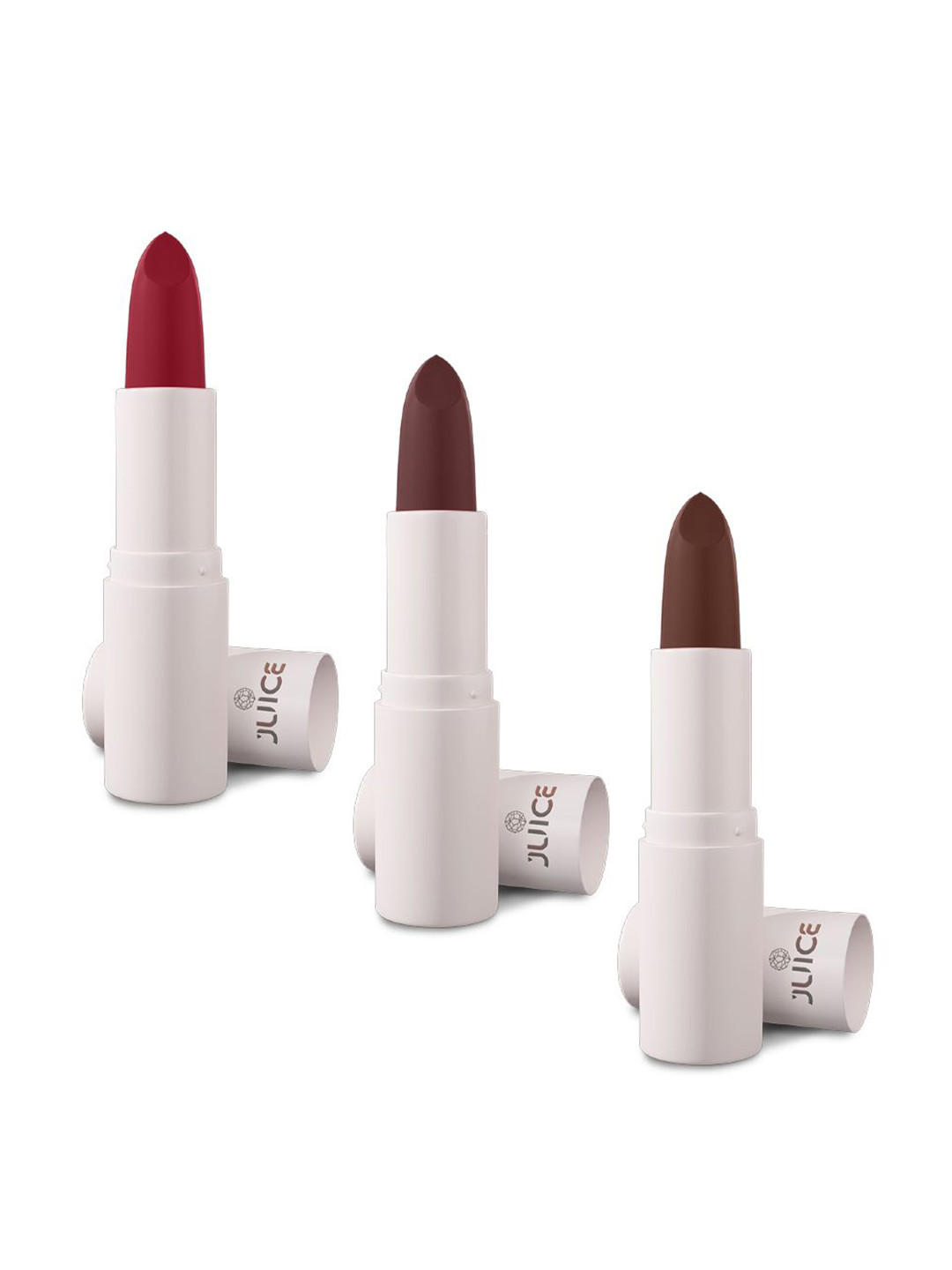 

JUICE Kiss Sensation Set Of 3 Matte Lipstick-4g Each- Red Rebel-Marron Royale-Browned