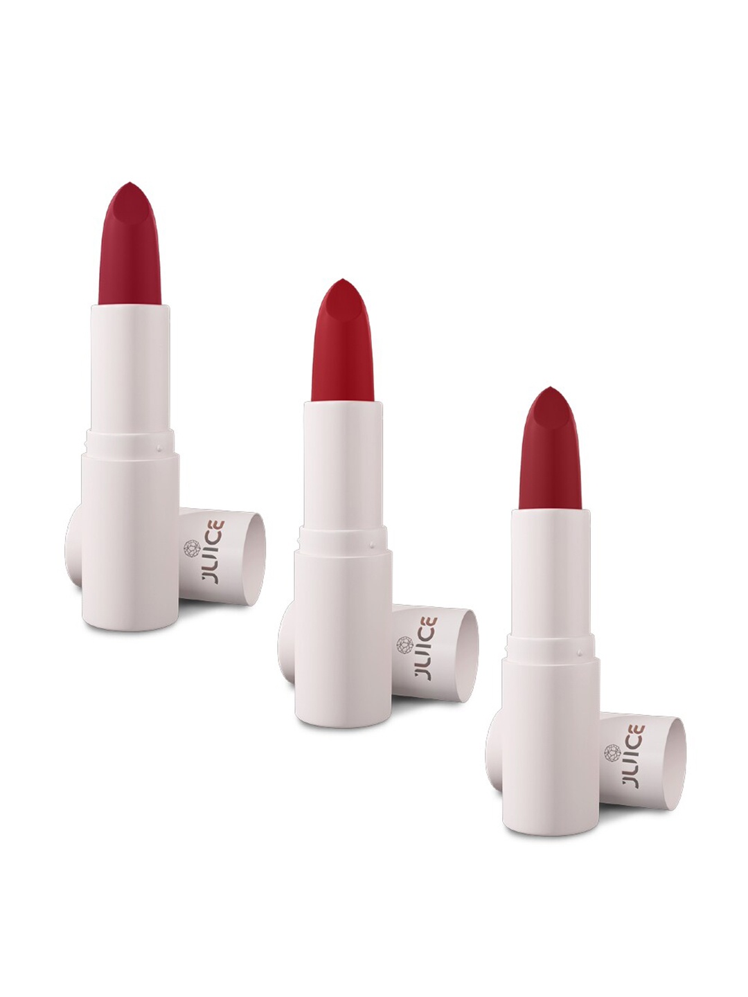 

JUICE Set Of 3 Kiss Sensation Matte SPF15 Lipstick 4g Each- Red Rebel-Red Addict-Regal Red