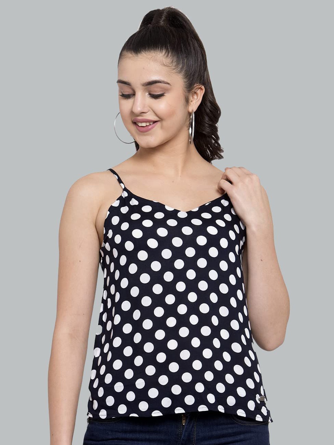 

Global Republic Polka Dot Print Top, Navy blue