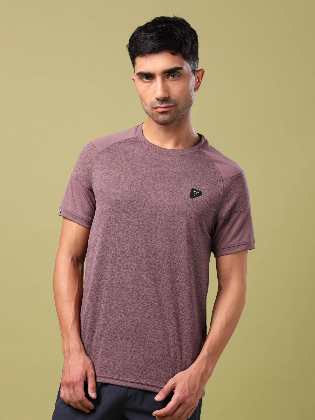 

Technosport Men Colourblocked Polo Collar Slim Fit T-shirt, Purple