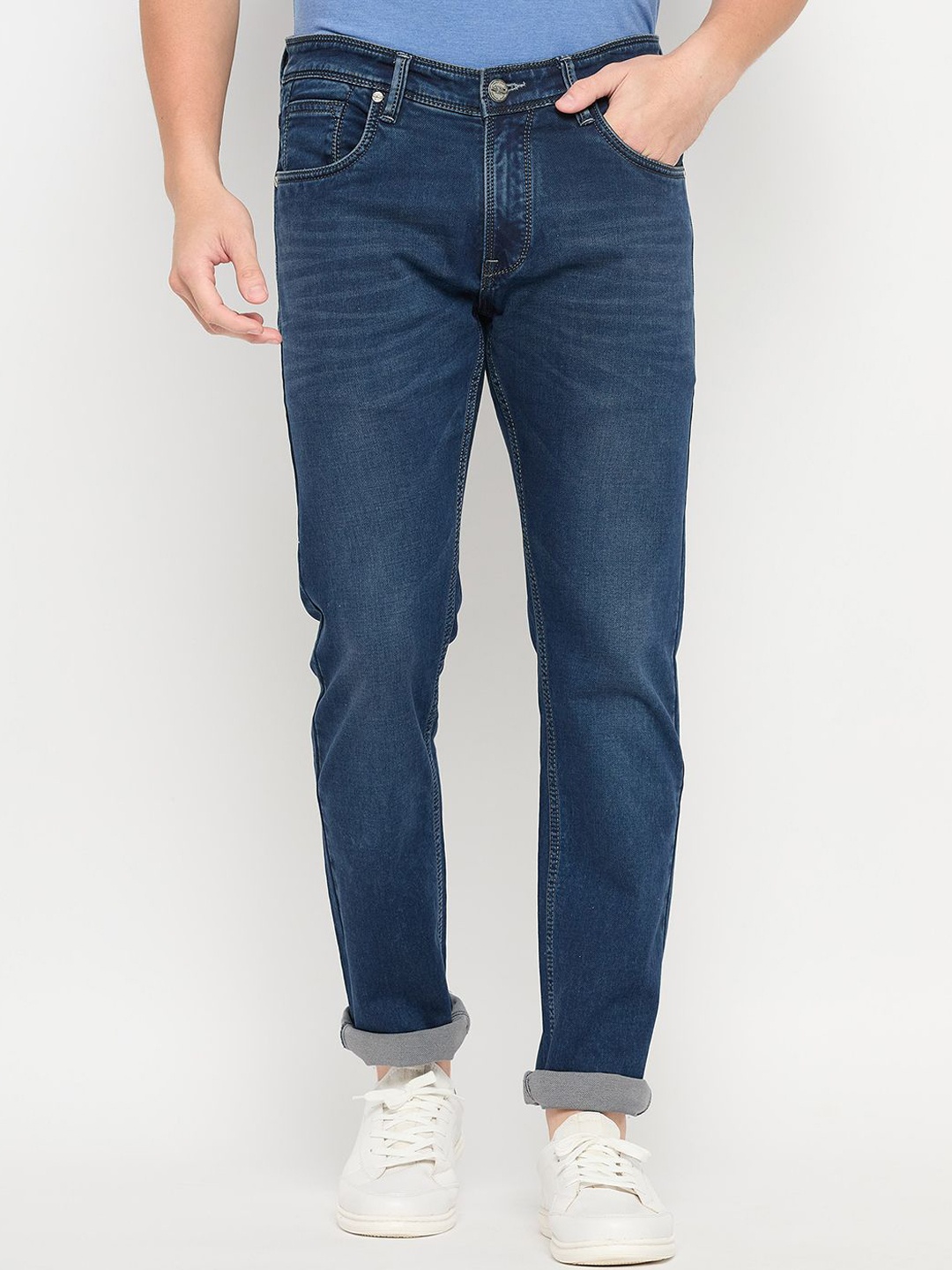 

Duke Men Slim Fit Light Fade Stretchable Jeans, Blue