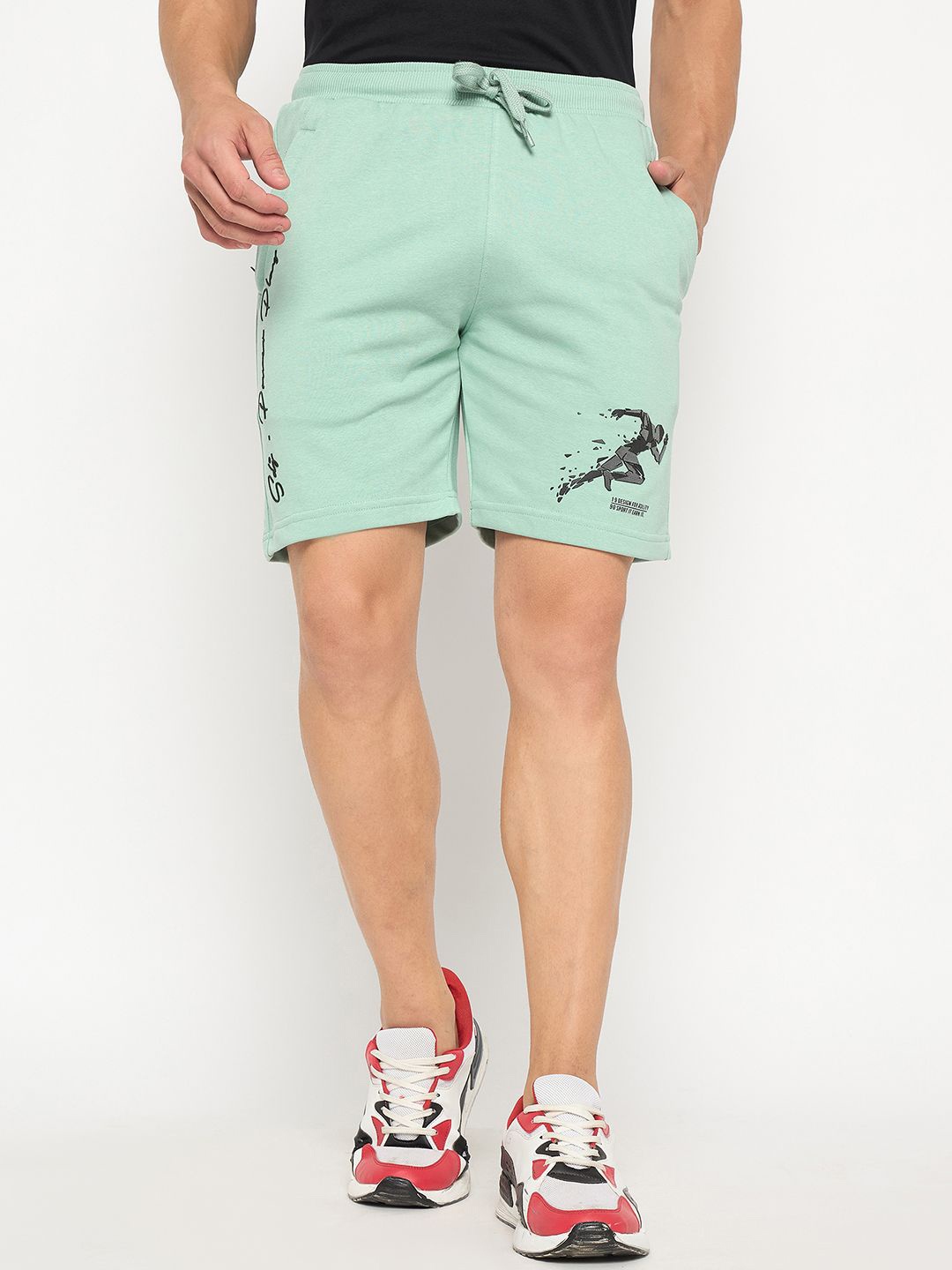 Duke Men Printed Sports Shorts, Green