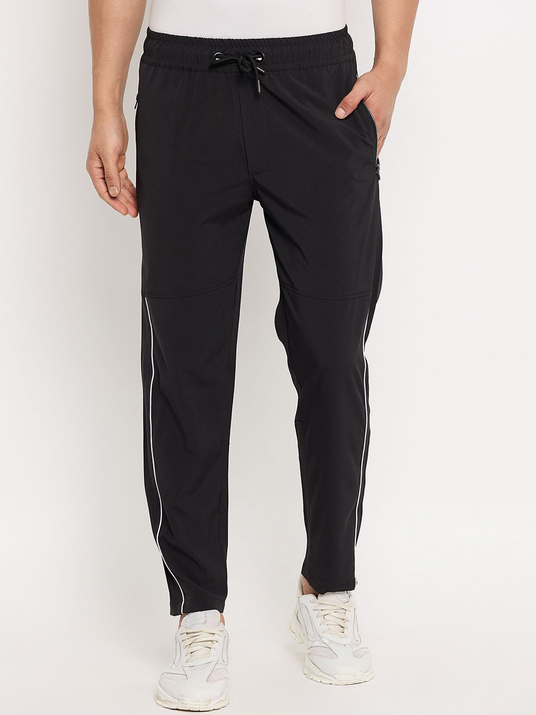 

Duke Men Cotton Mid Rise Track Pants, Black