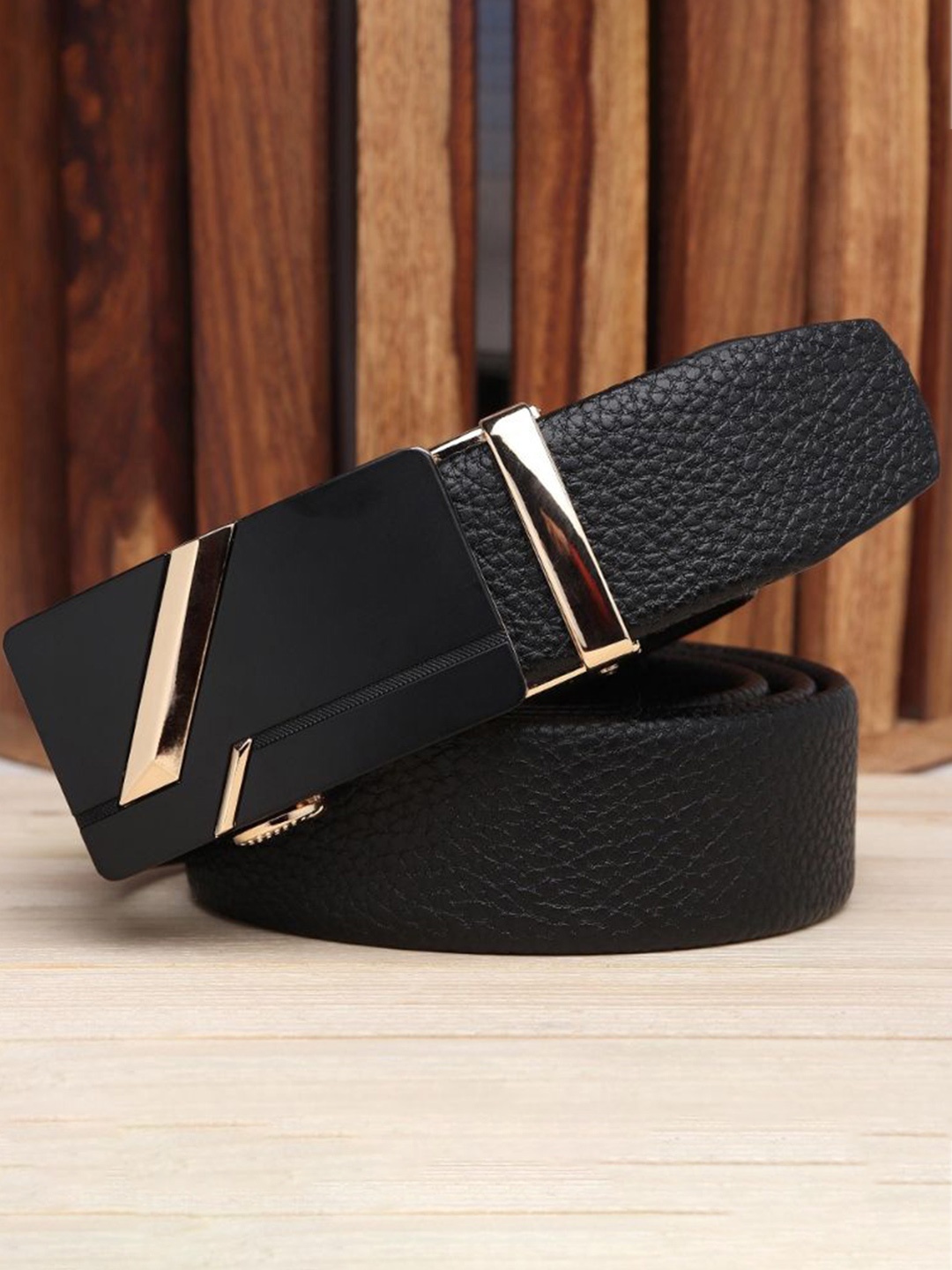 

Kastner Men Textured Slider Buckle Closure Formal Belt, Black