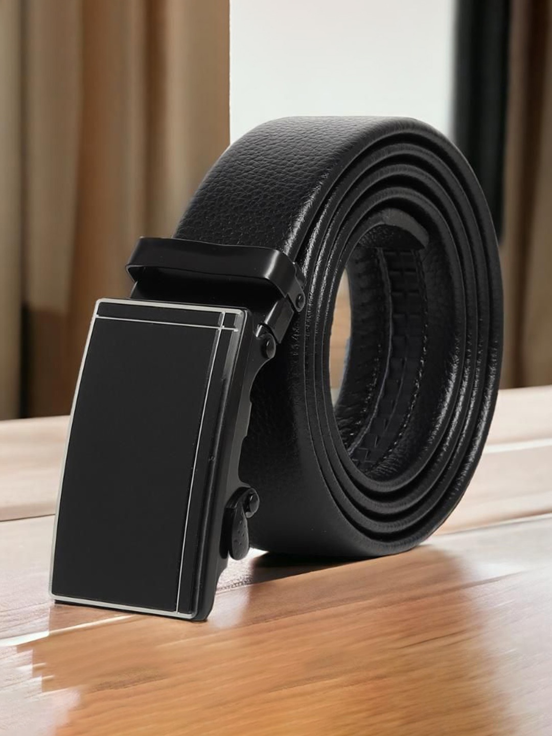 

Kastner Men Textured Slider Buckle Closure Formal Belt, Black