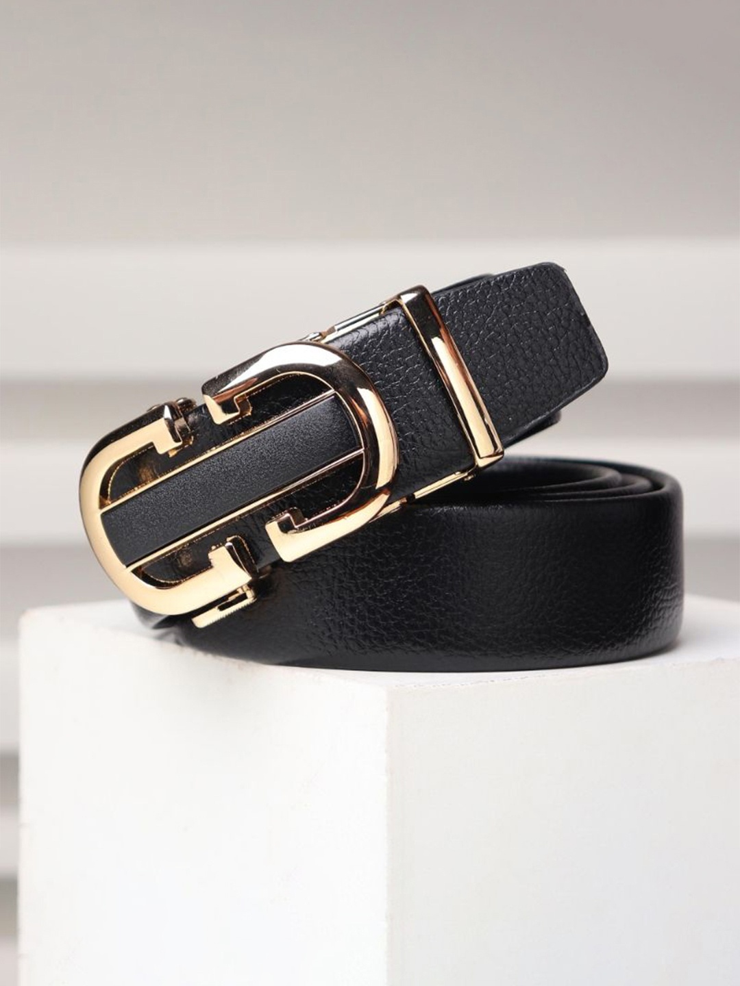 

Kastner Men Textured Slider Buckle Closure Formal Belt, Black