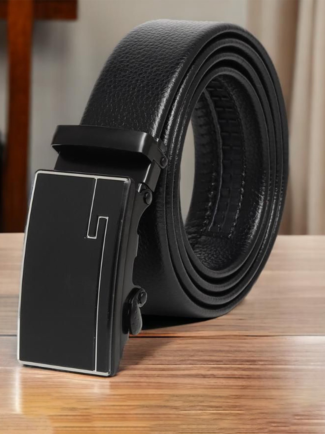 

Kastner Men Textured Slider Buckle Closure Formal Belt, Black