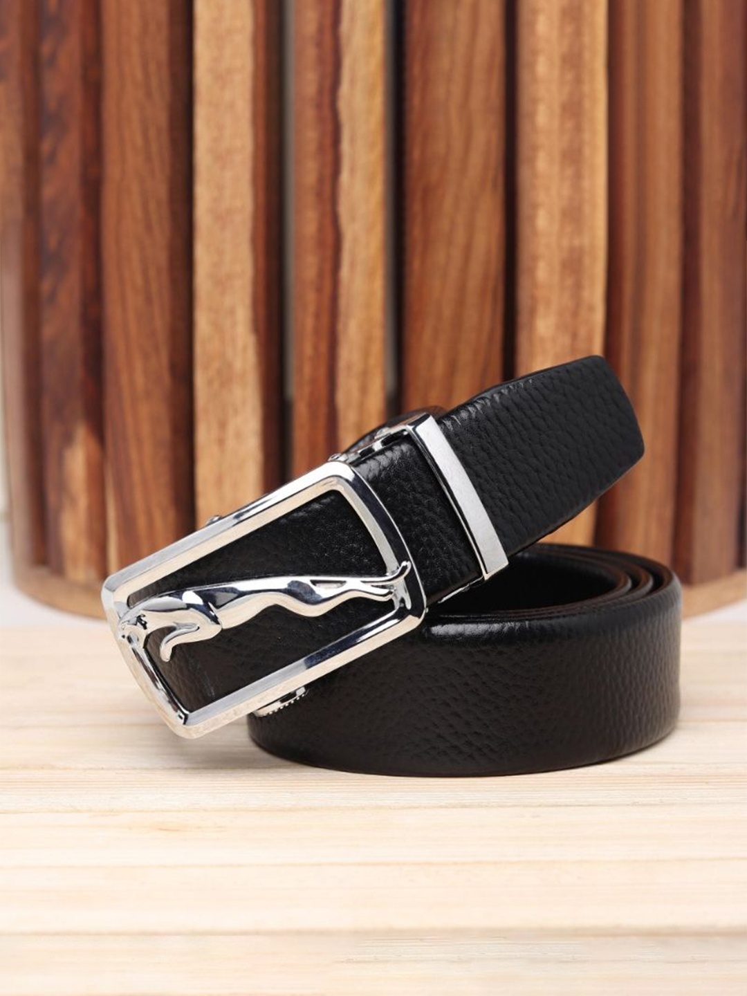 

Kastner Men Textured Slider Buckle Closure Belt, Black