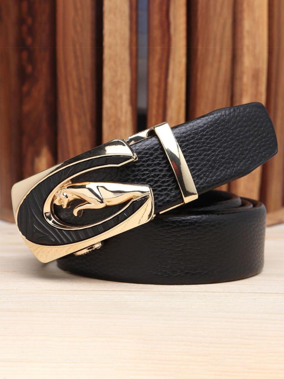 

Kastner Men Textured Slider Buckle Closure Formal Belt, Black