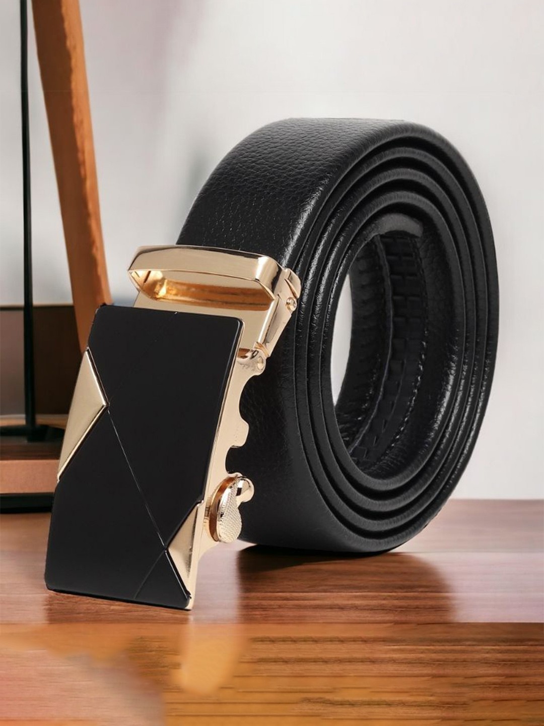 

Kastner Men Textured Slider Buckle Closure Belt, Black