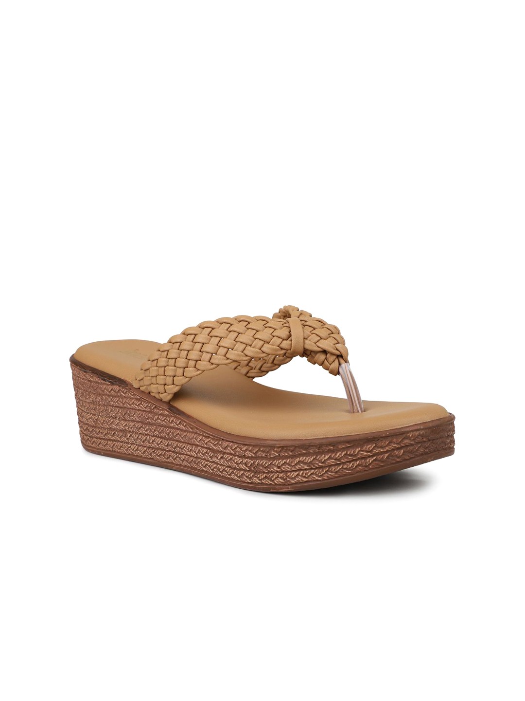 

Inc 5 Women Woven Design 2 inches Open Toe Wedge Heels, Beige
