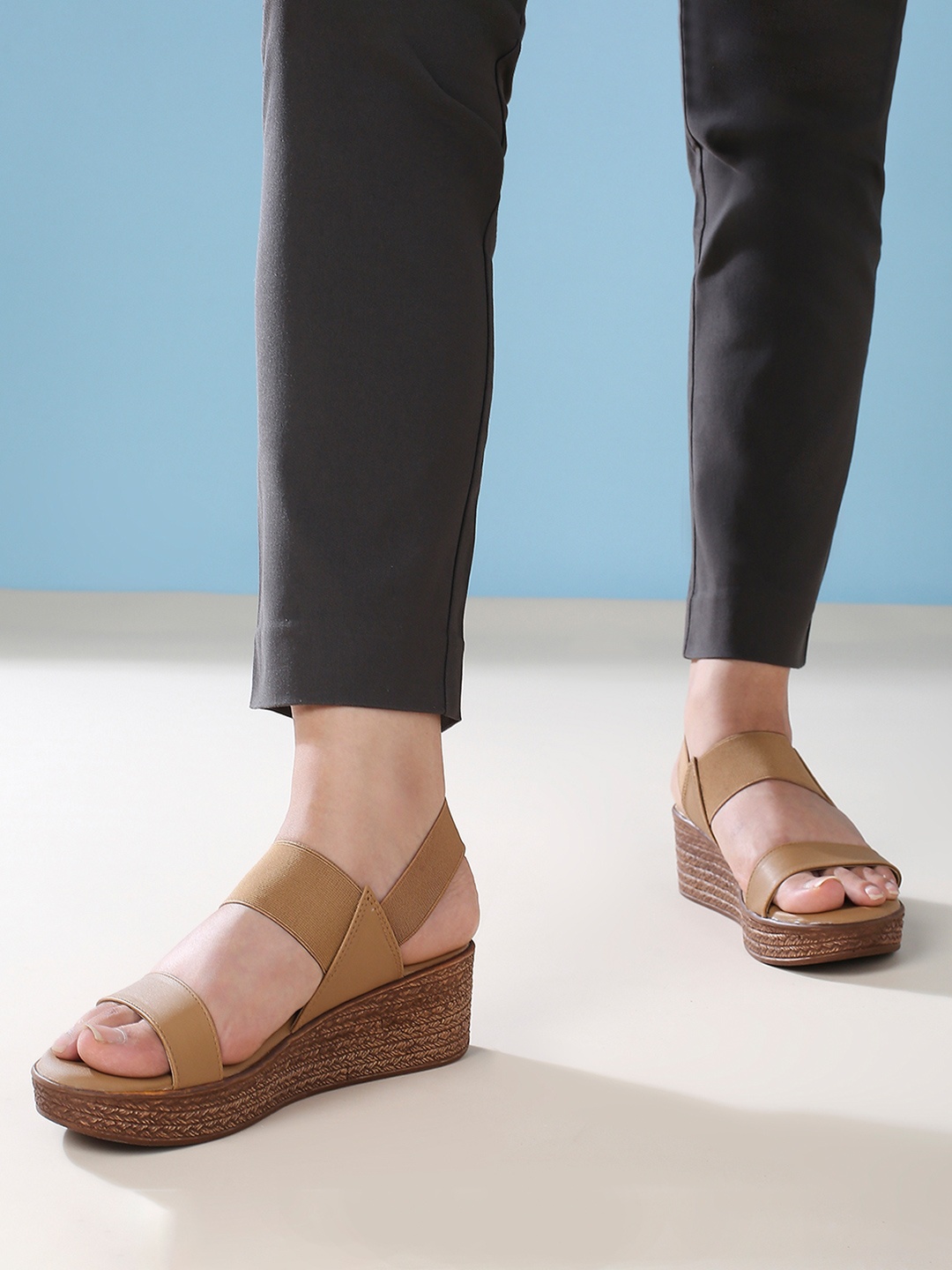 

Inc 5 Open Toe Wedge Heels, Beige