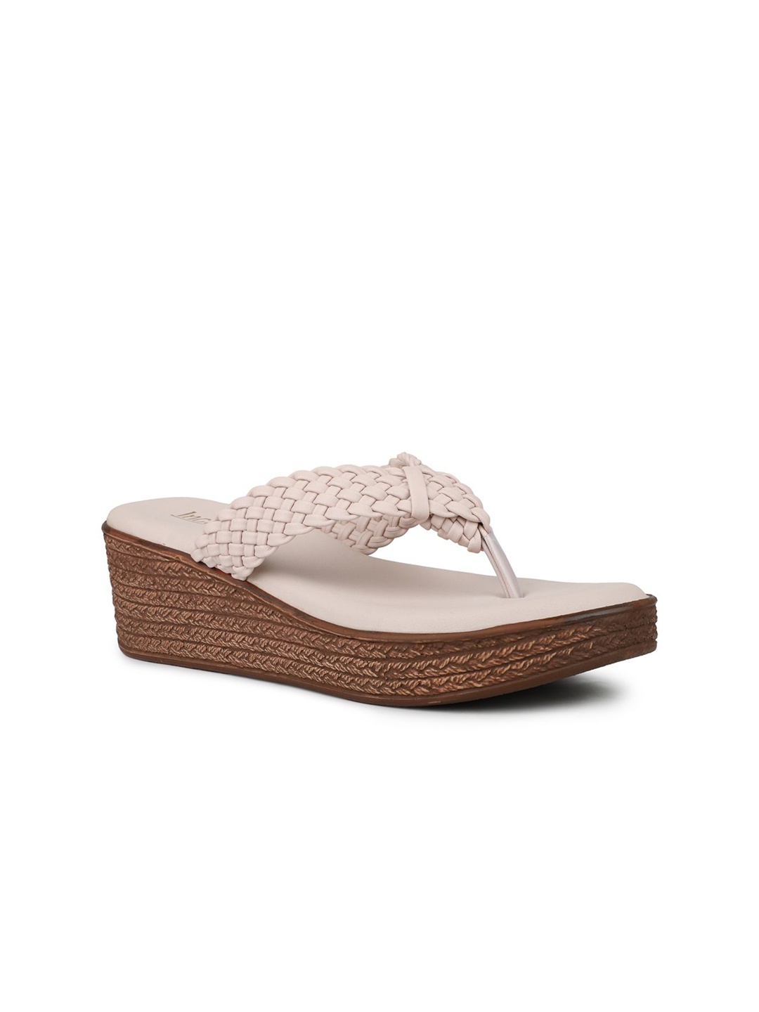 

Inc 5 Woven Design Wedge Heels, Cream