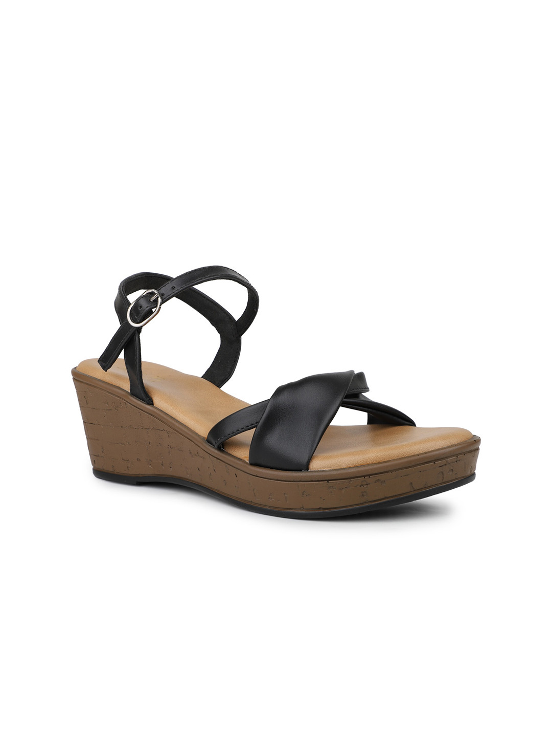 

Inc 5 Wedge Pumps with Laser Cuts Heels, Black