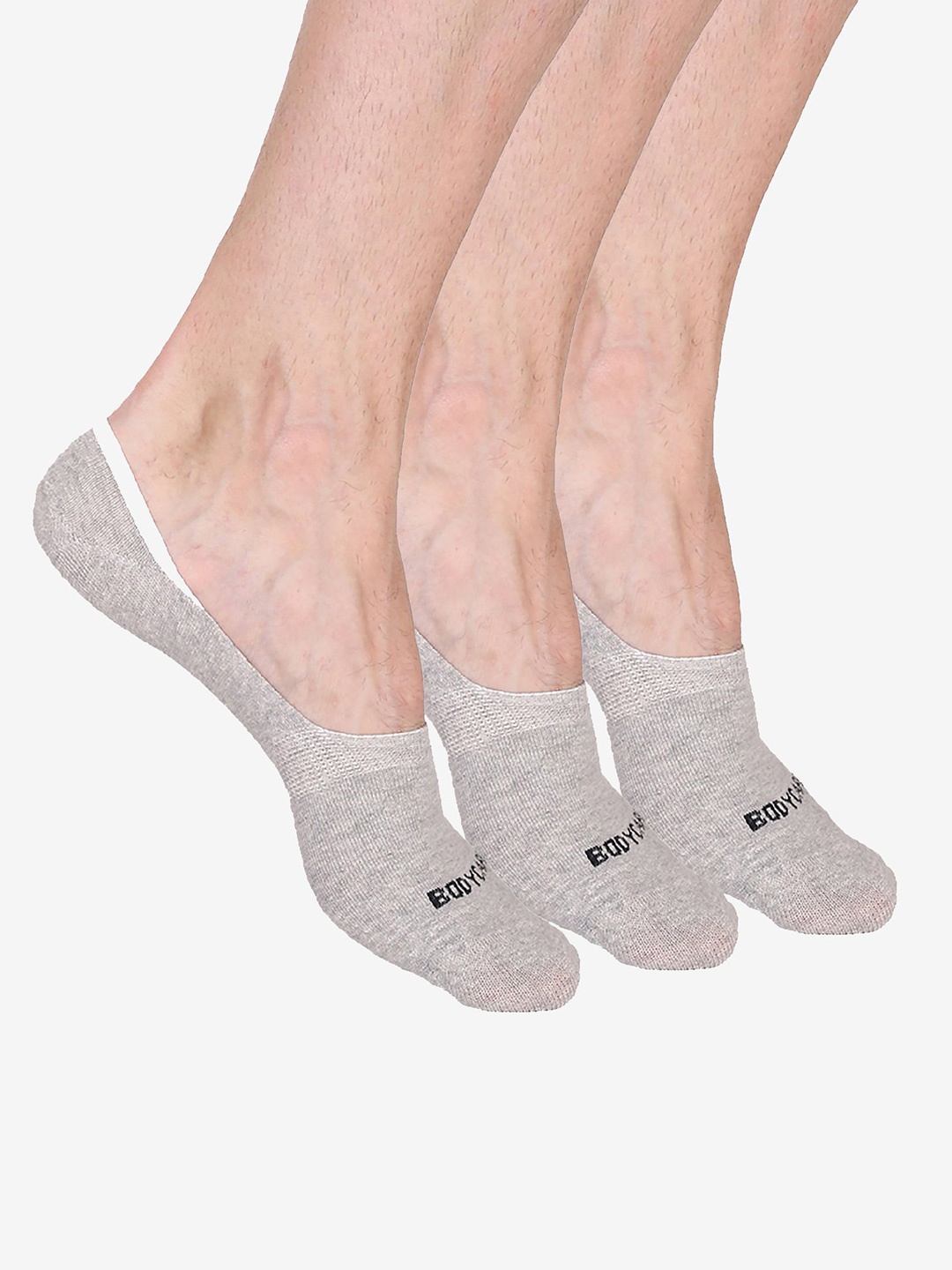 

Bodycare Men Pack Of 3 Patterned Moisture Wicking Shoe Liner Socks, Grey