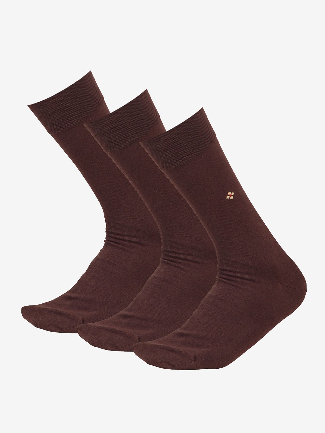 

Bodycare Men Pack of 3 Moisture Wicking Combed Cotton Calf Length Socks, Brown