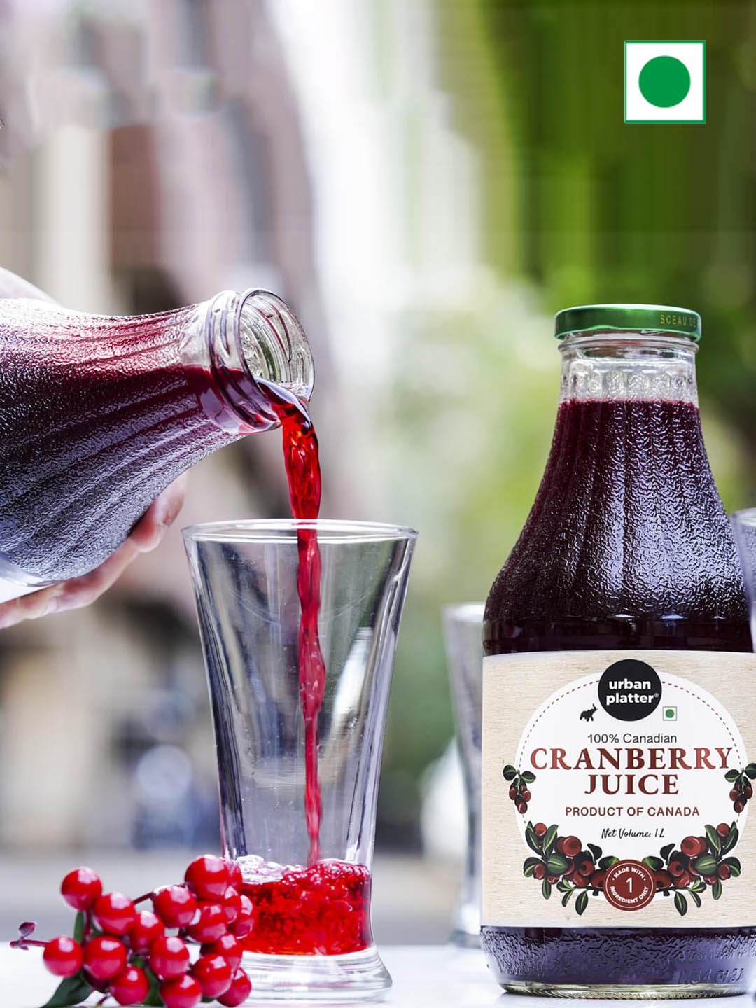 

URBAN PLATTER Canadian Cranberry Juice- 1L, Purple