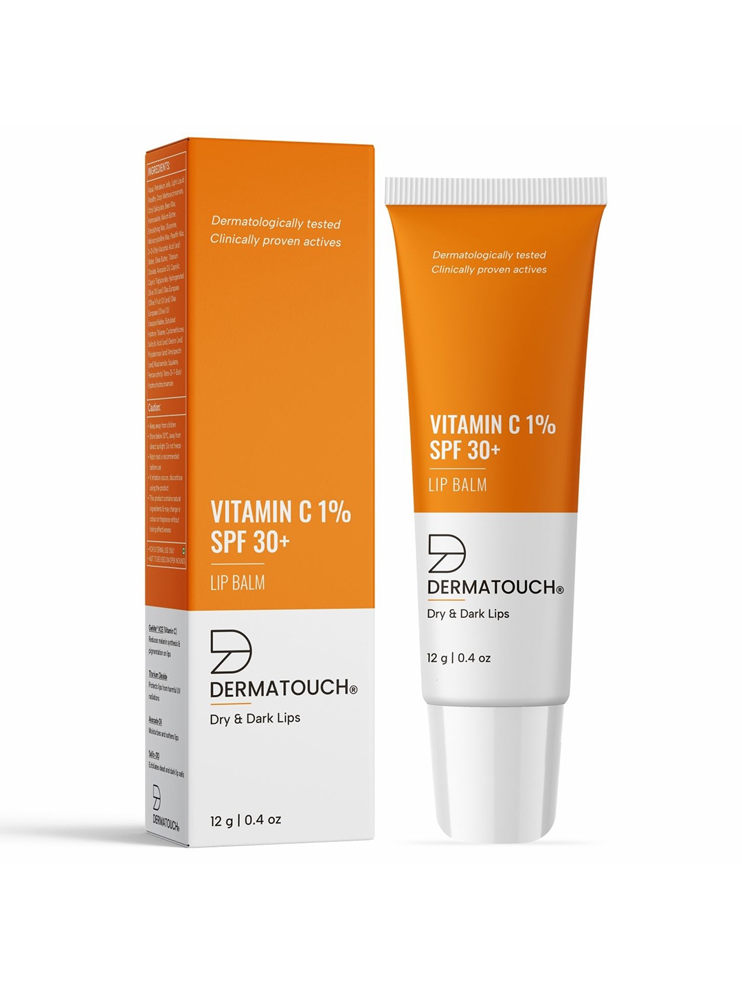 

Dermatouch Vitamin C 1% SPF 30+ Lip Balm-12g, White