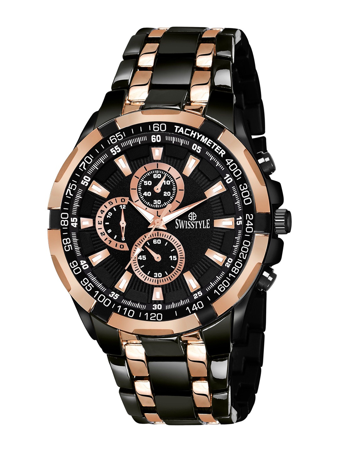 

SWISSTYLE Men Embellished Dial & Bracelet Style Straps Analogue Watch SS-GR06612-CPR-CPR, Rose