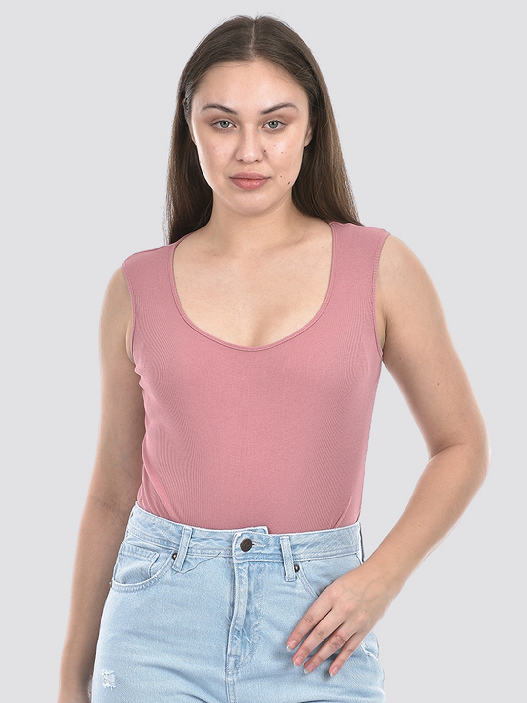 

ONEWAY Women Skinny Fit Bodysuit, Pink