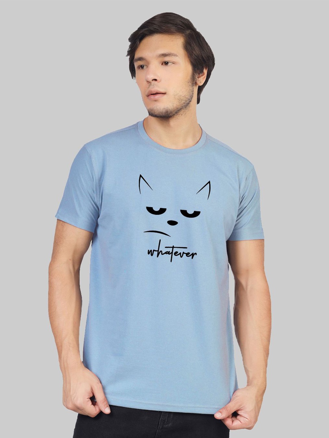 

Greylongg Men Graphic Printed Round Neck T-shirt, Blue