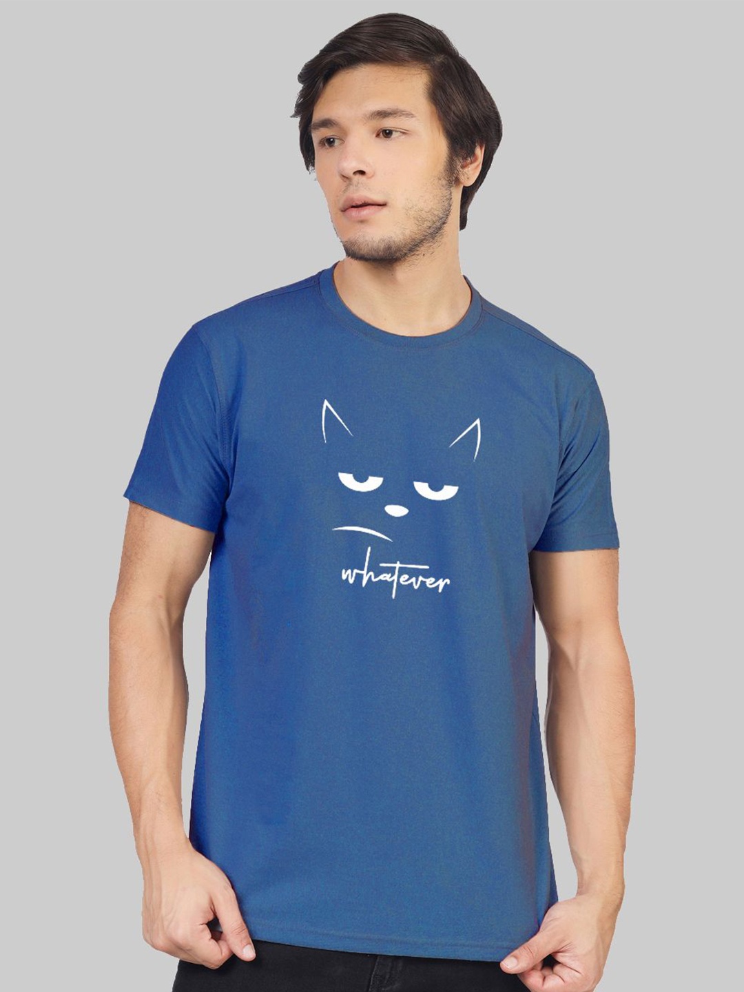 

Greylongg Men Graphic Printed Round Neck T-shirt, Blue