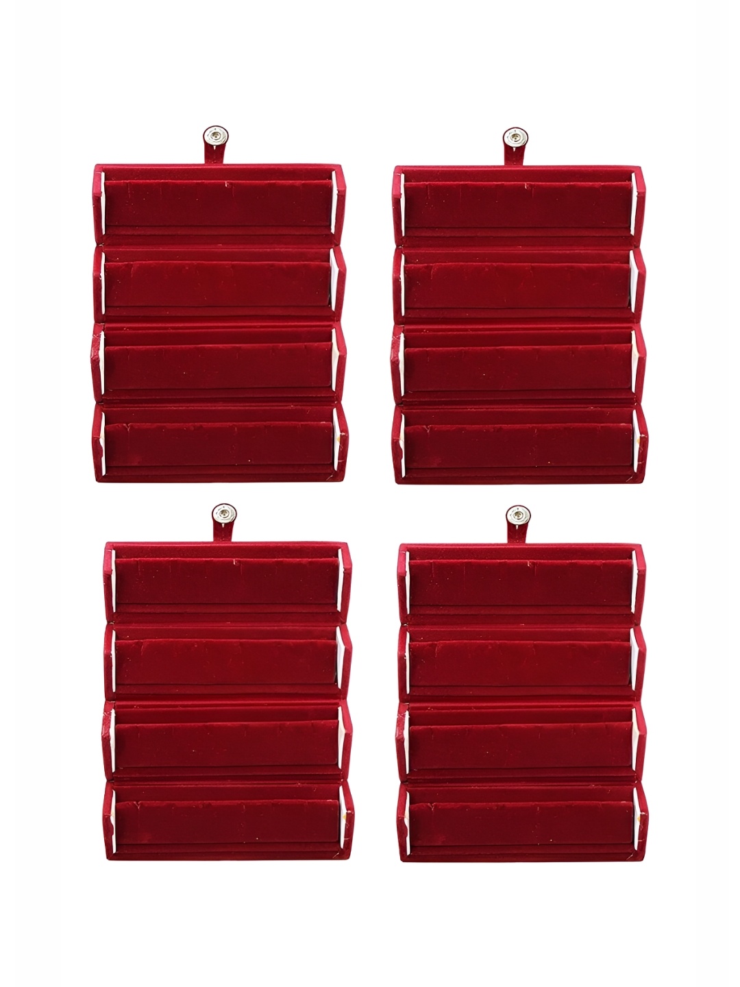 atorakushon Maroon Set of 4 Reusable Jewellery Organiser Organisers