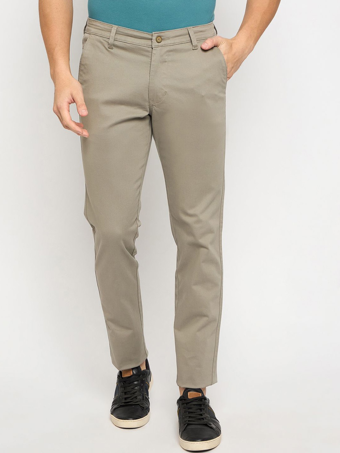 

Duke Men Slim Fit Trousers, Beige