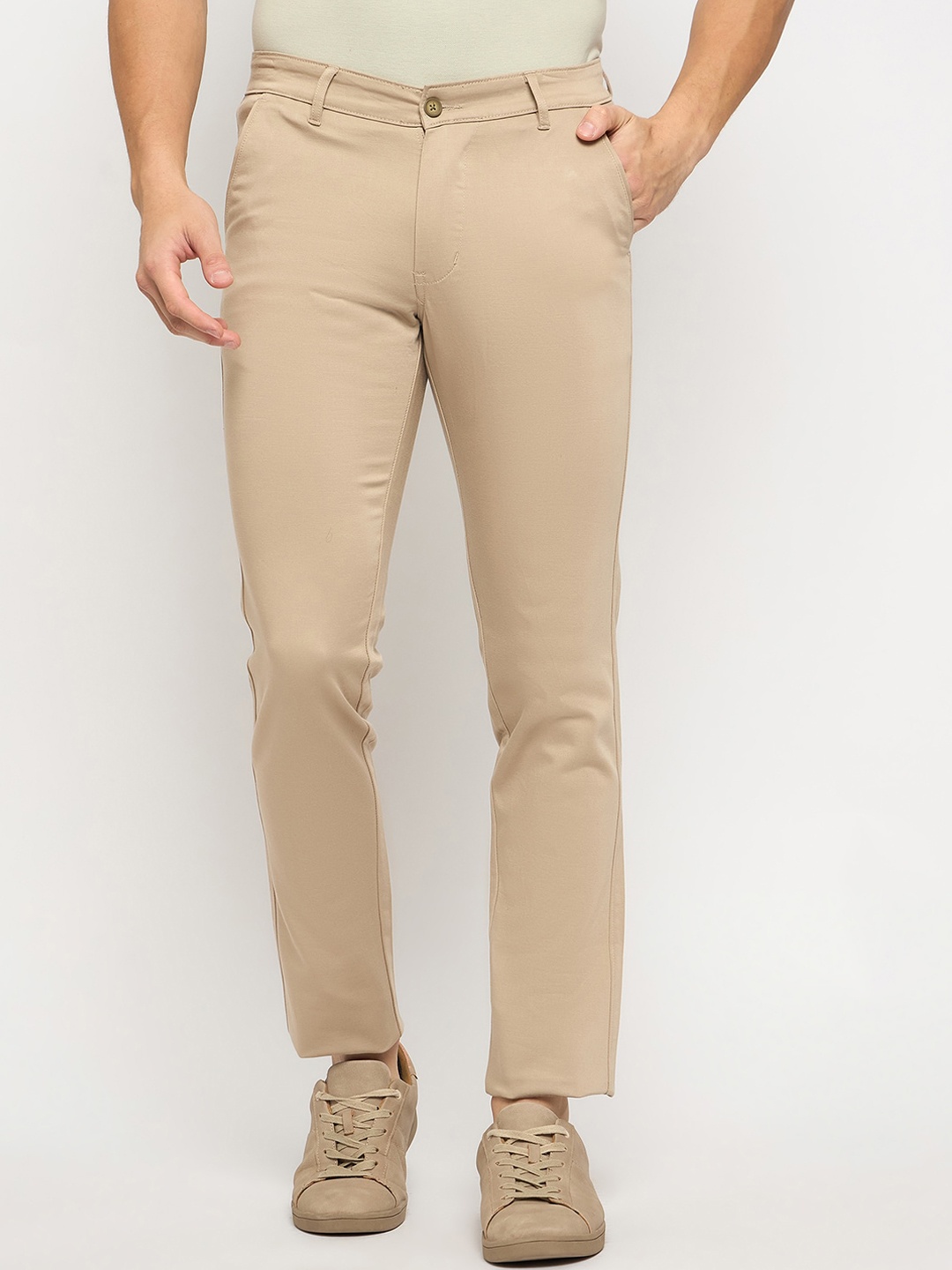 

Duke Men Slim Fit Trousers, Beige
