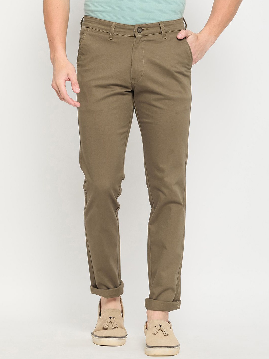 

Duke Men Slim Fit Trousers, Khaki