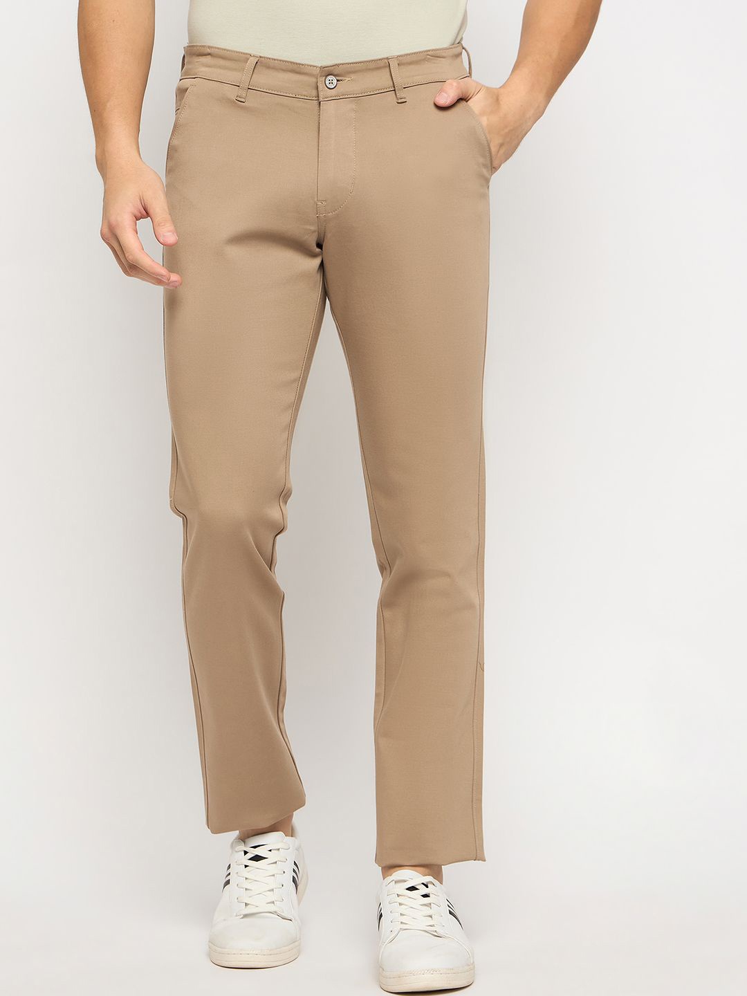 

Duke Men Slim Fit Trousers, Beige
