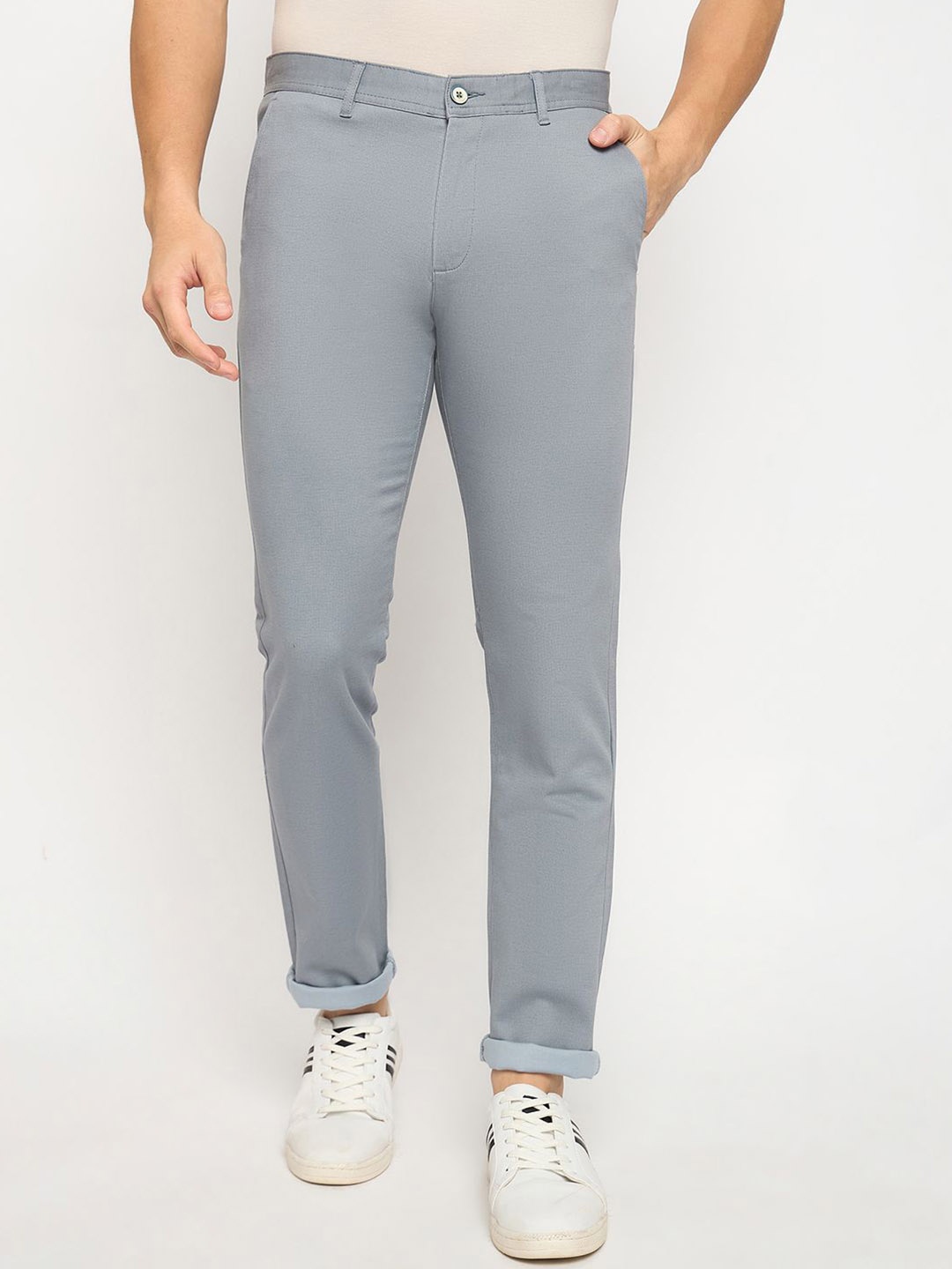 

Duke Men Slim Fit Trousers, Grey