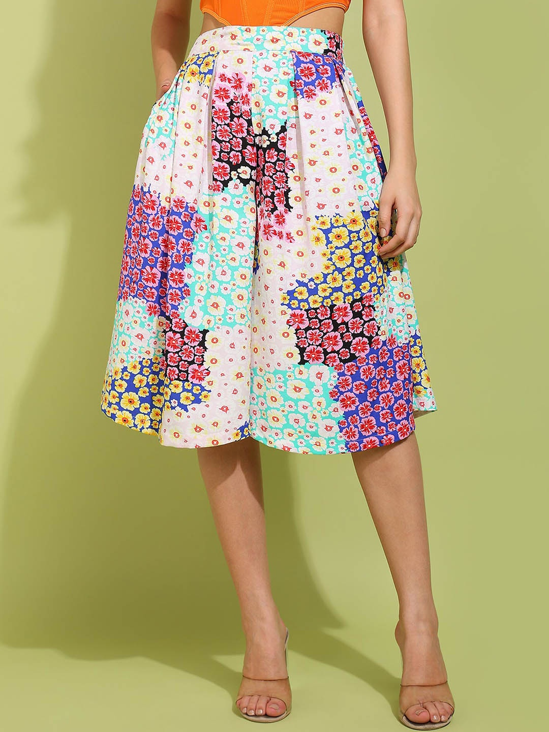 

DODO & MOA Floral Printed Divided Skirt, Multi