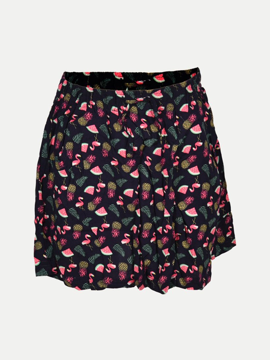 

BAESD Girls Tropical Printed Mid-Rise Regular Shorts, Blue