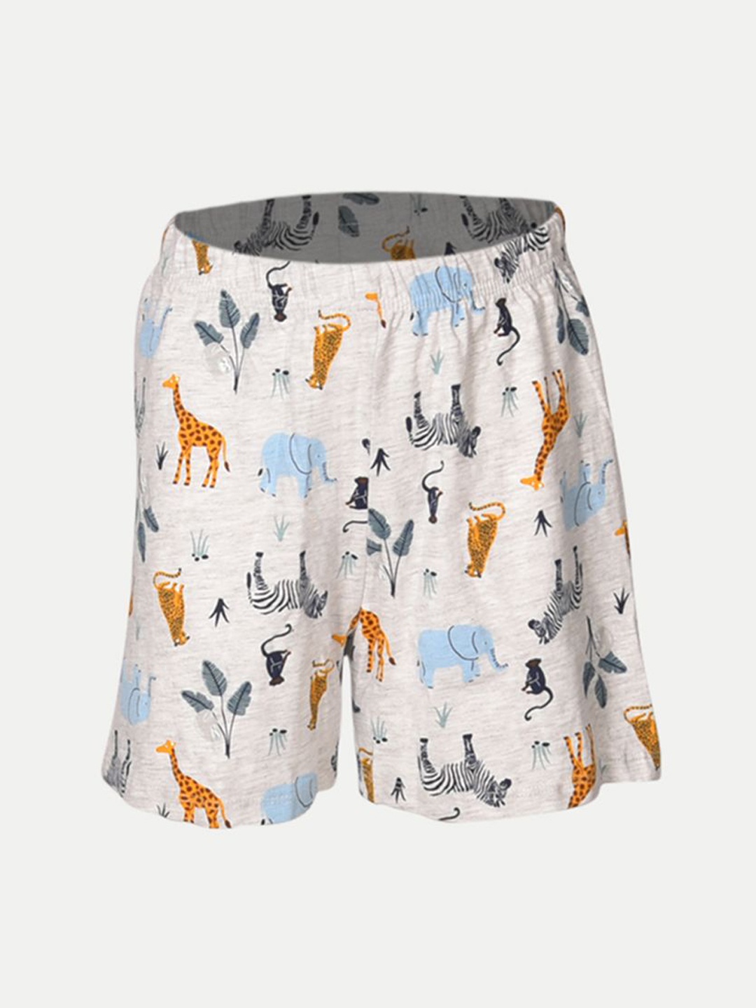 

BAESD Boys Animal Graphic Printed Mid-Rise Regular Shorts, Beige