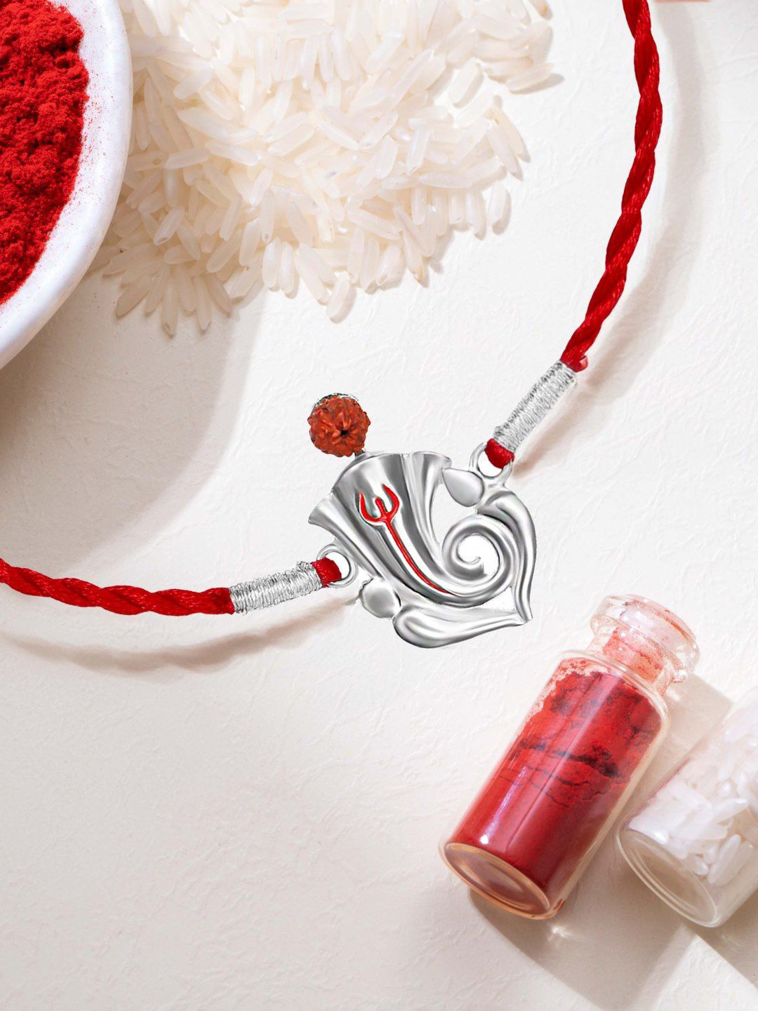 

Zavya 925 Sterling Silver Ganesh Charm Brother Rakhi Bracelet