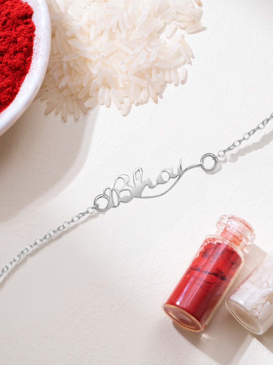

Zavya 925 Sterling Silver Rhodium-Plated Link Rakhi Bracelet