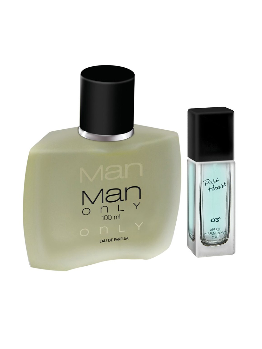 

CFS Set of Man Only Eau De Parfum & Pure Heart Perfume Spray - 100ml + 25ml, Black