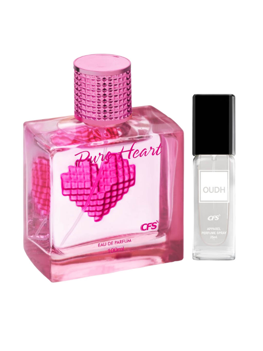 

CFS Set of Pure Heart Pink Eau De Parfum - 100ml & Oudh White Apparel Perfume - 25ml